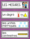 FRENCH Math Word Wall Labels - Measurement / Les mesures