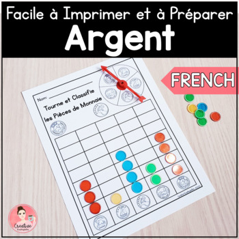 Preview of FRENCH Money Math Centers | Easy Print and Prep (Canadian Coins)