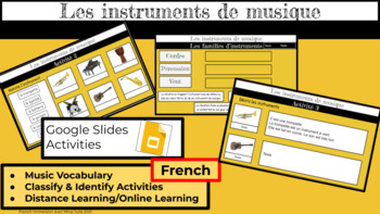 Preview of FRENCH Music - Sort and Identify Instruments - Google Slides Online Learning