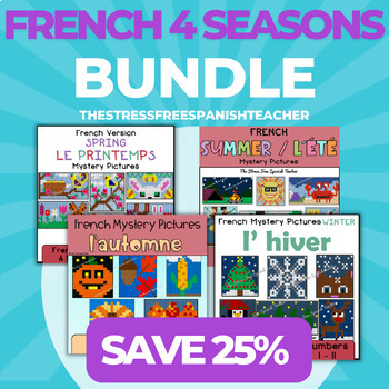 Preview of FRENCH Mystery Pictures BUNDLE 4 Seasons Edition quatre saisons