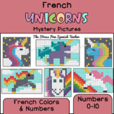 FRENCH Mystery Pictures UNICORN theme color by number