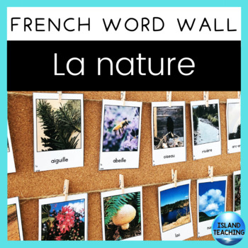 Preview of FRENCH Nature Word Wall Cards REAL IMAGES (Mur de mots - nature)