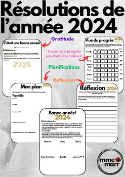 Preview of FRENCH New Year's Resolutions/Goals - 3-Week Tracking Activity