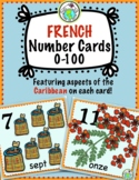 FRENCH Number Cards 0-20 + 30-100 in Tens Bulletin Board Set