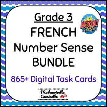 Preview of FRENCH Number Sense (to 1000) BOOM card BUNDLE - GRADE 3