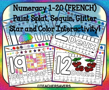 Preview of FRENCH Numbers 1-20 Interactive Smartboard Activity