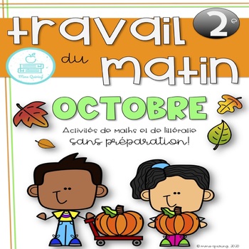 FRENCH October Grade 2 Halloween Fall - Littératie Math - Morning Work
