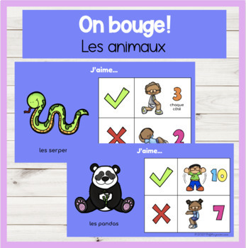 Preview of FRENCH On bouge! Les animaux DIGITAL Movement Game