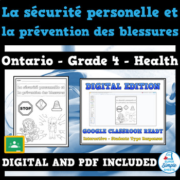 Preview of FRENCH Ontario Grade 4 Health - Personal Safety and Injury Prevention