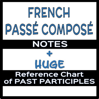 Preview of FRENCH PASSÉ COMPOSÉ - Notes + HUGE Reference List (Chart) of Past Participles