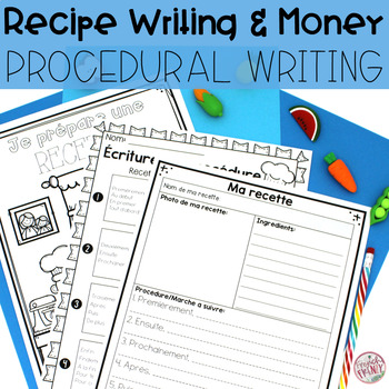 Preview of FRENCH PROCEDURAL RECIPE WRITING ACTIVITY & MONEY ACTIVITY