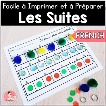 Preview of FRENCH Patterning Math Centers | Easy Print and Prep