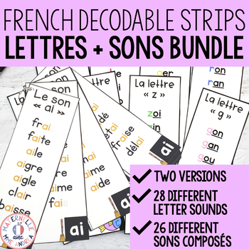 Preview of FRENCH Phonics Alphabet and Son composés Blending Strips (syllabes et mots)