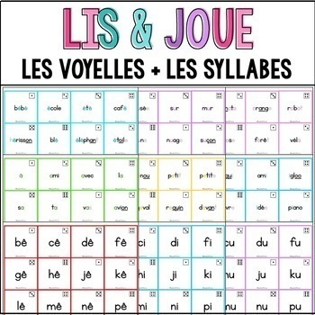 FRENCH Phonics Decoding Board Game | Les voyelles et les syllabes
