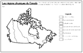 FRENCH Physical Regions of Canada Map -Régions physiques d