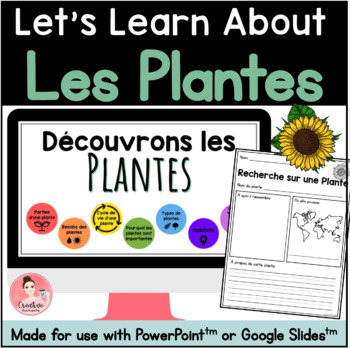 Preview of FRENCH Plant Unit with Digital Slideshow and Printable Activities