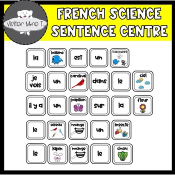 Preview of FRENCH Plants + Animals Sentence Building Centre/ Centre d'écriture (Science)