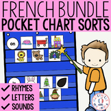 FRENCH Pocket Chart Sorts Literacy Centre BUNDLE - Rhymes,