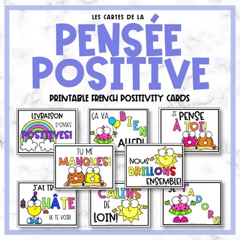 French Positivity Cards Les Cartes De La Pensee Positive Tpt