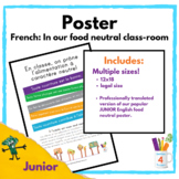 FRENCH - Poster: In our food-neutral classroom - Junior