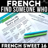 FRENCH Present Tense Speaking Activity Sweet 16 back to sc