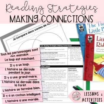 Preview of FRENCH READING STRATEGIES MAKING CONNECTIONS - LESSONS & ACTIVITIES