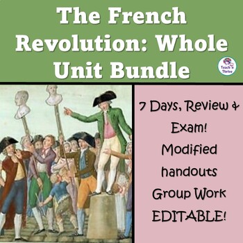 Preview of FRENCH REVOLUTION UNIT BUNDLE 10 Days Exam Included Editable + Bonus Word Puzzle