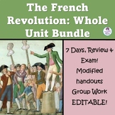 FRENCH REVOLUTION UNIT BUNDLE 10 Days Exam Included Editab