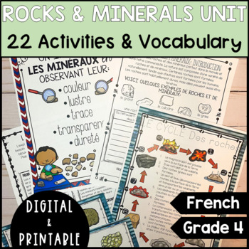 Preview of FRENCH ROCKS AND MINERALS UNIT - GRADE 4 SCIENCE - DIGITAL & PRINTABLE