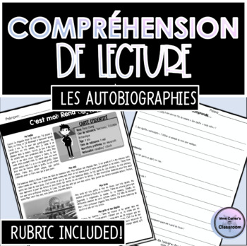 Preview of FRENCH Reading Comprehension AUTOBIOGRAPHY French Immersion Core French