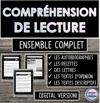 Preview of FRENCH Reading Comprehension BUNDLE Compréhension de lecture DIGITAL