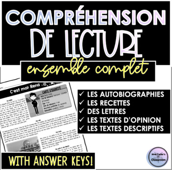 Preview of FRENCH Reading Comprehension BUNDLE Compréhension de lecture VOLUME 1