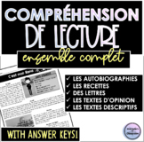 FRENCH Reading Comprehension BUNDLE Compréhension de lectu