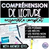 FRENCH Reading Comprehension BUNDLE Compréhension de lectu