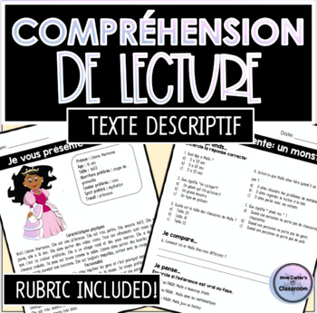 reading comprehension core french teaching resources tpt