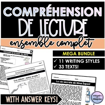 Preview of FRENCH Reading Comprehension MEGA BUNDLE - French Immersion Core French