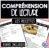 FRENCH Reading Comprehension RECIPES les recettes French I