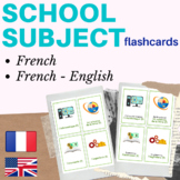 French flashcards School subjects Les Matières à l'École