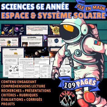 Preview of FRENCH SCIENCE 6 | ESPACE/SPACE | SOLAR SYSTEM/SYSTÈME SOLAIRE | FULL UNIT