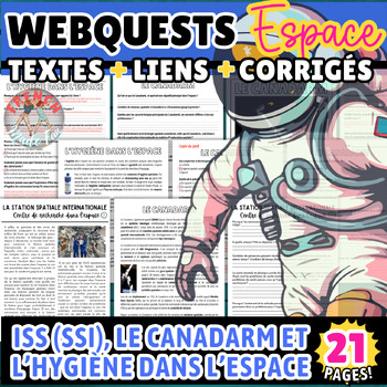 Preview of FRENCH SCIENCE 6 | ESPACE/SPACE | WEBQUESTS | RESEARCH | NO PREP | SUB PLAN