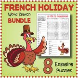 FRENCH SEASONAL & HOLIDAY BUNDLE  - 8 Word Search Puzzle W