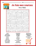 FRENCH SHOPPING Vocabulary Word Search Puzzle Worksheet Activity