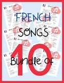 FRENCH SONG BUNDLE -  10 French songs with 2 activities each!!