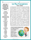 FRENCH SPEAKING COUNTRIES Word Search Puzzle Worksheet: Le