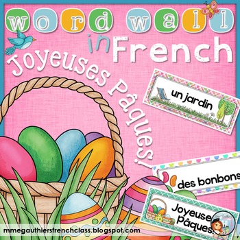 Preview of FRENCH SPRING WORD WALL - JOYEUSES PÂQUES!