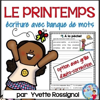 Preview of FRENCH SPRING WRITING PROMPTS with word bank ÉCRITURE DU PRINTEMPS