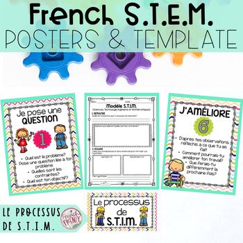 Preview of FRENCH STEM Posters and Template (Processus de S.T.I.M) SCIENCE PROJECT TEMPLATE