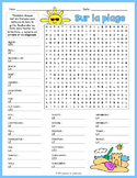 FRENCH SUMMER Vocabulary Word Search Puzzle Worksheet Activity