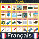 FRENCH "School" Vocabulary Large Posters (L'ECOLE) - 49 Na