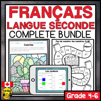 Preview of FRENCH Second Language Full Year Bundle | Lessons and Activities